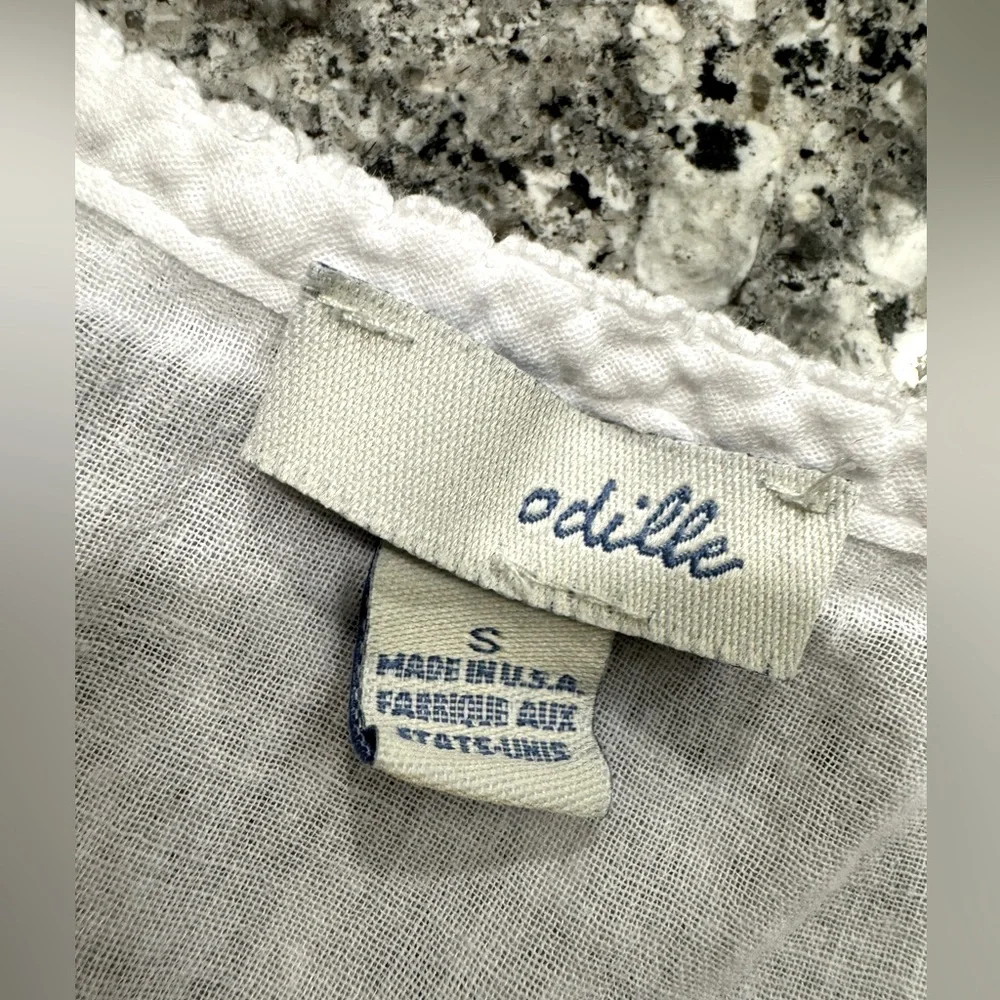 Anthropologie Odille White Cotton Flowy Top size S - Picture 13 of 13